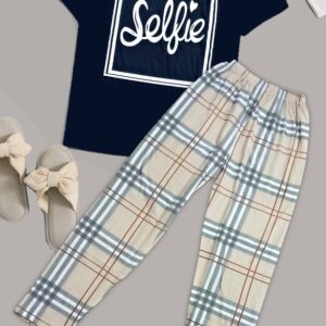 Selfie Printed Night Suit for Girls