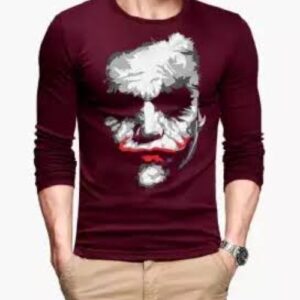 Joker Printed Full Sleeves T-Shirt for Men - Maroon