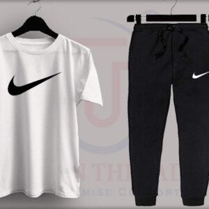 Tick printed gym tracksuit for Men & Women - White