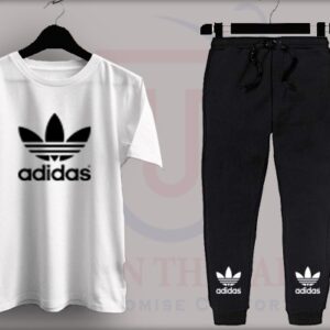 Adidas gym tracksuit white