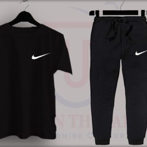 Tick printed gym tracksuit for Women - Black
