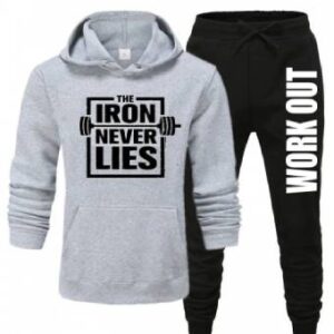 Iron Never Lies Winter gym tracksuit for Men and Women Grey