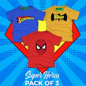 Bundle of 3 - Super Heroes t-shirts for Kids