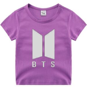 BTS Cotton half sleeves t-shirt for Kids - Purple