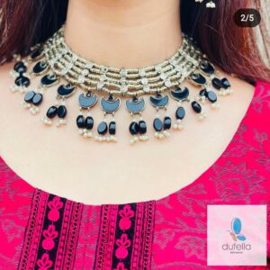 Afghani Jewelry Set Necklace and tops Black
