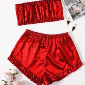 Frill trim tube top & Short set for Women
