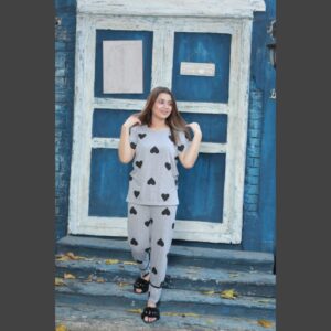 Black Heart Night Suit for Girls and Women