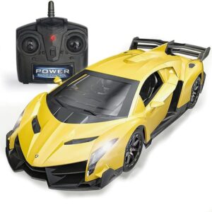 Lamborghini Veneno Simulated Model Car Chargeable RC 1:18 Scale Remote Control Vehicle toy with Light and Door Open / Close toy