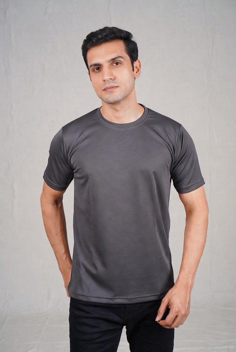 Plain Steel Grey half Sleeves t-shirt for Men